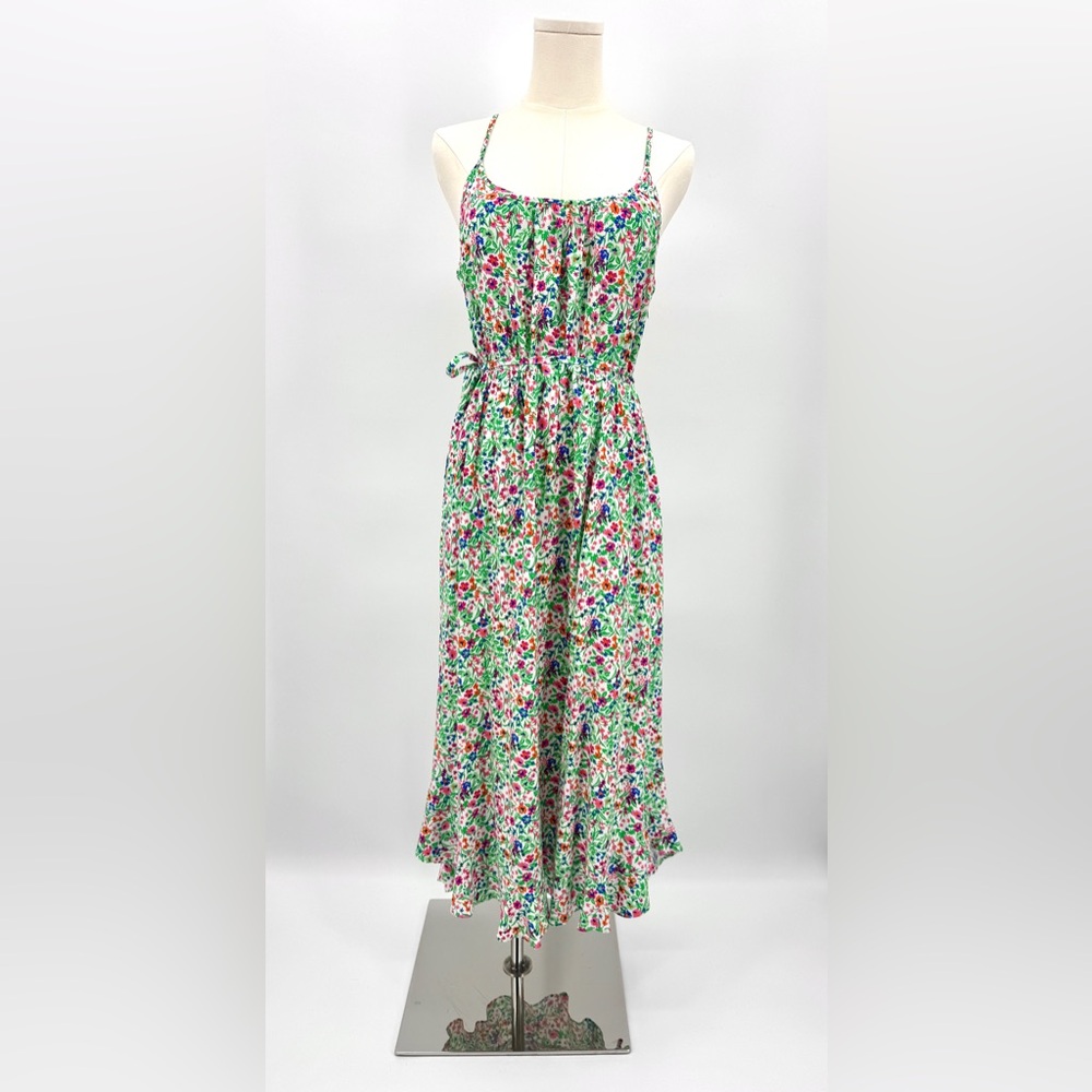 Floral J Crew Spaghetti-Strap Midi Dress